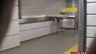 Busty Japanese blows a boner in kinky Japanese sex video