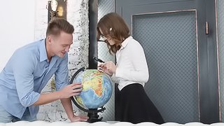 Sofy Torn is a horny brunette ready to ride a massive dong