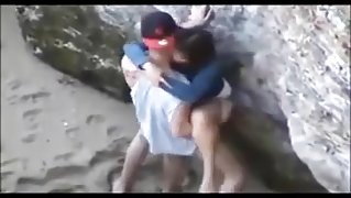 A Couple Having  Voyeur At The Beach