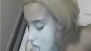 Cute and horny blonde sucking and nailed by big dick