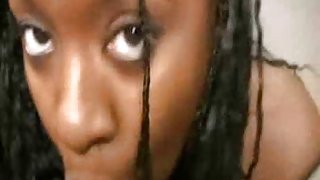 Luscious ebony babe used by a horny white cock