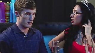 Sovereign Syre gets her mouth and pussy fucked deep in public WC