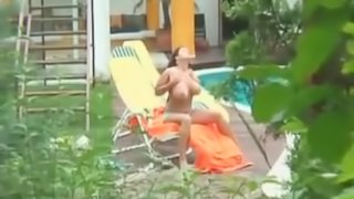 Horny babe i with big tits  gets fucked hard outdoors.