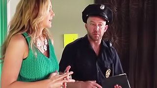 Hottie Julia Ann gets two big dicks