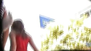 This sweet looking ass with long legs is walking like a queen