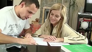 Pretty Russian Teen Enjoying A Hardcore Missionary Style Fuck In Her Living Room