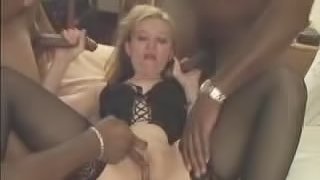 This is a hot amateur gangbang scene with a horny babe