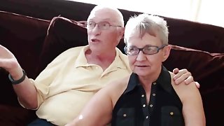 Grandma and grandpa with boy